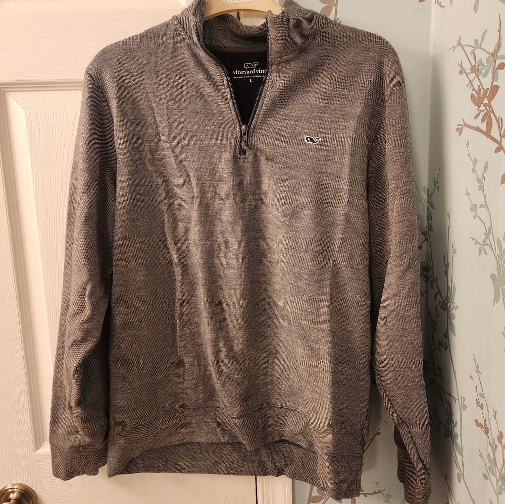 Mens Grey Vinyard Vines 1/4 zip Size Large